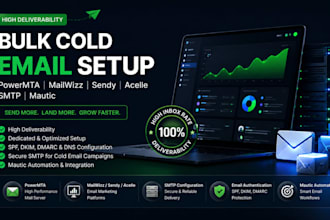 setup powermta mailwizz sendy acelle mail smtp mautic for bulk cold email blasts