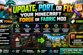 update, port, or fix your minecraft forge or fabric mod
