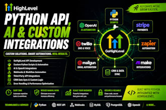 do gohighlevel python API, ai and custom integrations