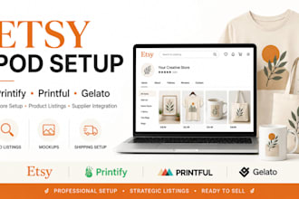 setup printify etsy pod shop printful printify gelato etsy