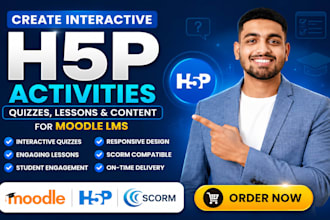 create interactive h5p activities quizzes lessons and content for moodle lms