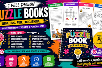do word search, puzzle book, crossword, maze, sudoku puzzle, coloring book