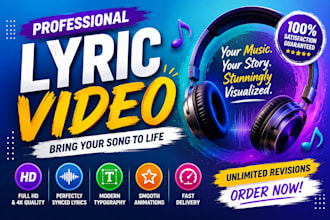 create an animated lyric video with synced lyrics and visuals