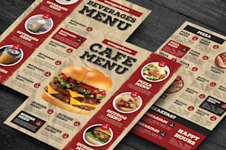 design digital restaurant food cafe bar menu price list flyer with qr code menu