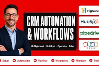 build CRM automation and workflows in gohighlevel, hubspot, pipedrive or zoho