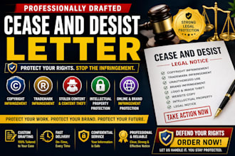 draft a cease and desist letter for copyright and trademark infringement