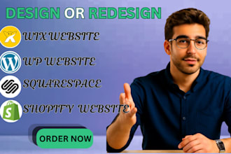 redesign wix site website design squarespacce website shopify, godaddy designer