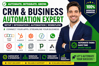 zoho crm hubspot zapier zoho flow whatsapp twilio slack jobber pipedrive apollo