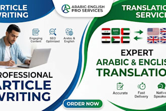 write engaging arabic and english content or translation