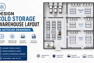 design cold storage warehouse layout autocad drawings