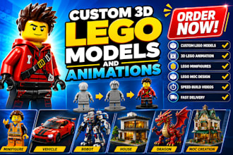 create stunning 3d lego animation custom lego models minifigures speed builds