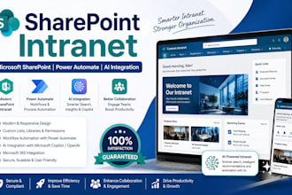 build sharepoint intranet, microsoft sharepoint, power automate, ai integration