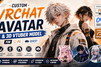 create a custom vrchat avatar and vtuber model for PC and quest