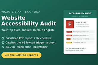 audit your website for wcag, ada and eaa accessibility issues