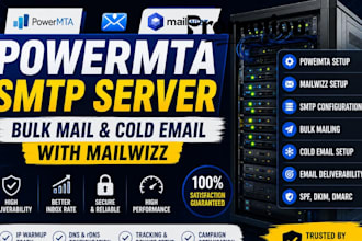 setup powermta SMTP server for bulk email and cold email with mailwizz