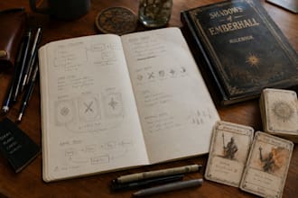 design custom card game mechanics and rulebook for your board game