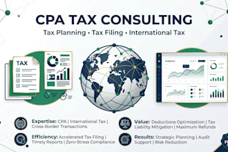 be CPA tax accountant for tax consulting, tax filing, planning international tax