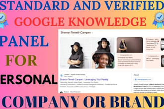 create a verified google knowledge panel for personal, company and brand