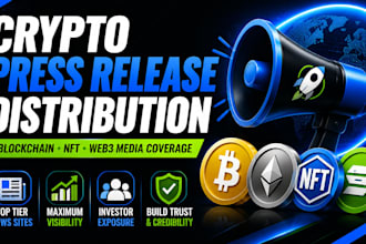 crypto press release writing distribution blockchain nft web3 PR media outreach