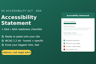 write a wcag accessibility statement and eaa readiness plan