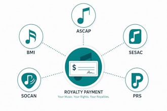 register your music on ascap bmi prs socan soundexchange for royalties