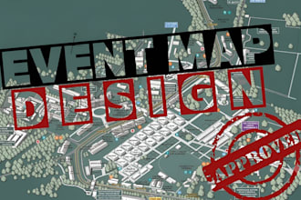 design, redesign a custom event map, festival map, trade show map and site plan