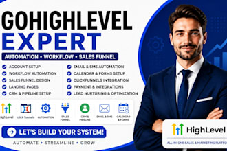 setup gohighlevel automation ghl workflow clickfunnel  sales funnel landing page