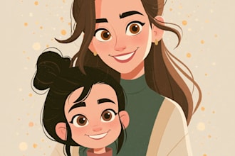 draw cartoon portrait in disney cartoon