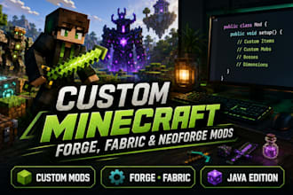 develop custom minecraft forge, fabric and neoforge mods
