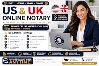 perform UK US online notary, usps form 1583, notarize legal document, UK notary