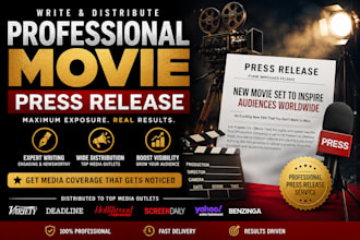 write and distribute a professional movie press release for film promotion