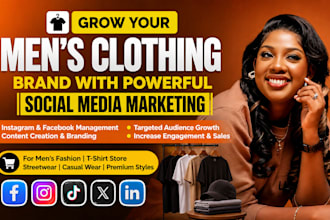 men clothing social media marketing manager fashion clothing brand tshirt store