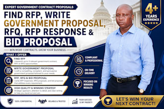 find rfp, write government proposal, rfq, rfp response and bid proposal