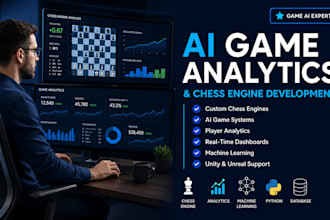 develop ai powered game analytics, chess game, game ai and ml systems