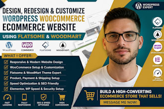design redesign customize wordpress woocommerce flatsome and woodmart website