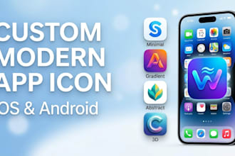 design custom modern and professional app icon for iphone and android mobile app