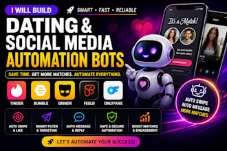 build tinder automation bot, grindr bot, feeld, bumble, onlyfans, auto swipe bot