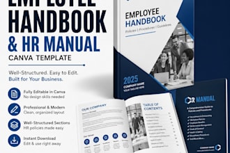 create professional canva employee handbook and HR manual template