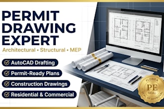 create architectural structural and mep permit drawings in autocad