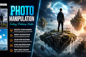 execute fantasy photoshop photo manipulation image editing and photo composite