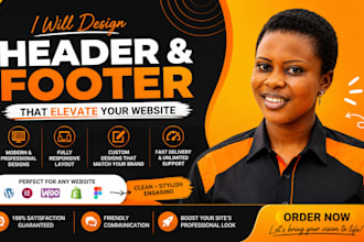 design header and footer website
