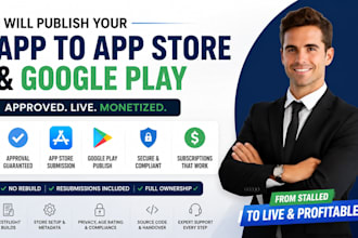 submit and publish your app to apple app store and google play until approved