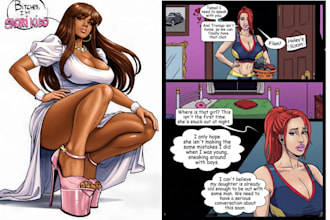 draw comic book, graphic novel nsfw comic, manga, webtoon, nsfw character design