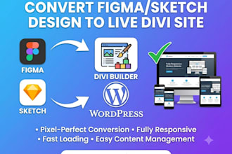 convert sketch design into a live divi wordpress site