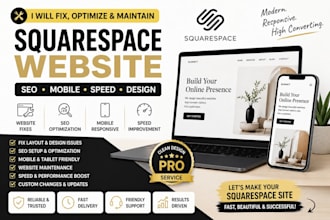 build website develoment squarespace website design or redesign squarespace