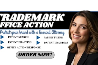 prepare office action response and fix trademark refusal or objection
