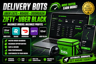 do ubereats bot, roadie bot, doordash bot, zifty, lyft, instacart uber black bot