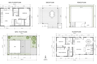 draw permit ready adu plans, site plans and floor plans in autocad