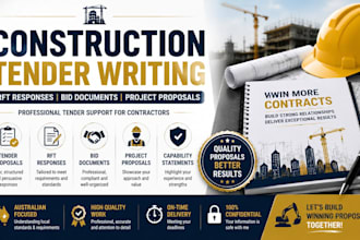 write construction tender proposal, rft response and bid document