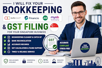 fix your autocount, financio or jaz and myob books for singapore gst filing